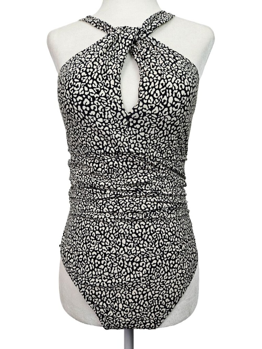 Bleu | Rod Beattie High Neck Keyhole Halter One Piece Swimsuit